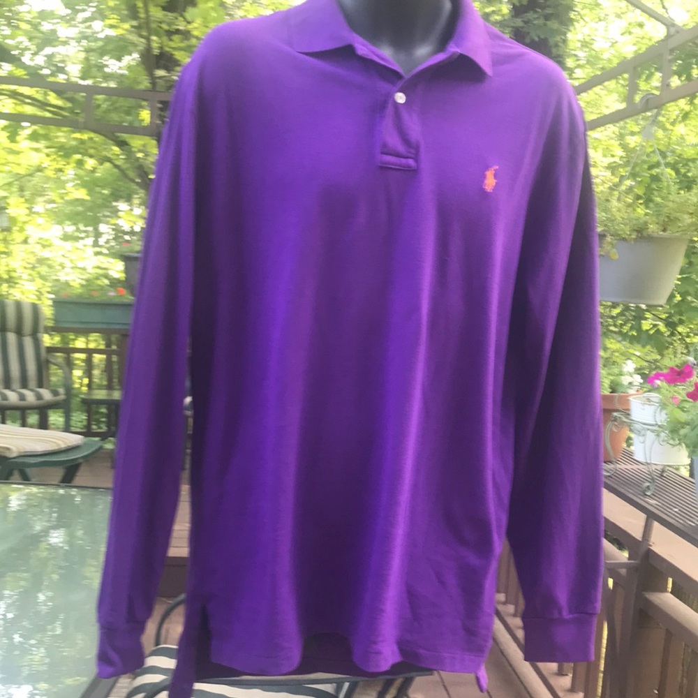 Polo by Ralph Lauren men’s long sleeve L purple polo shirt